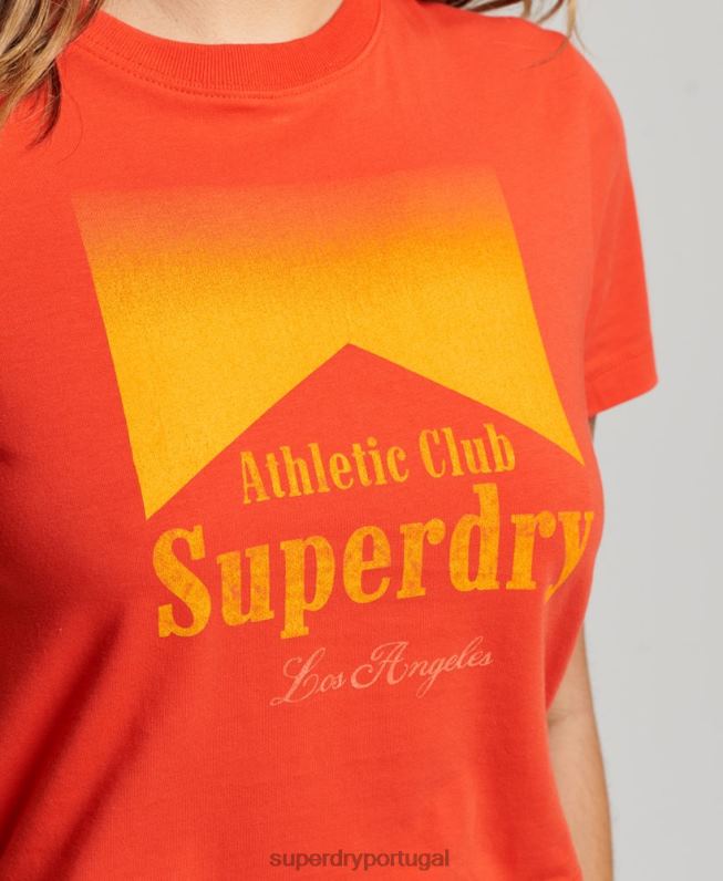camiseta pequena gráfica mulheres vermelho roupas Superdry 2208H2214
