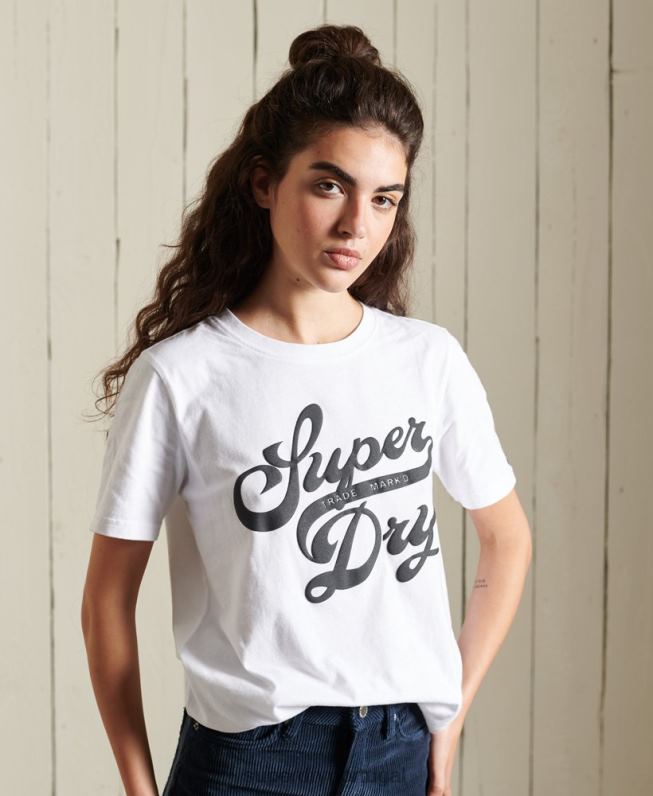 camiseta preta mulheres branco roupas Superdry 2208H6269