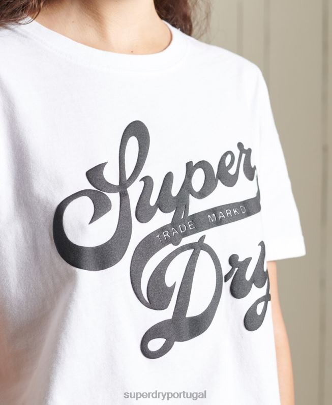 camiseta preta mulheres branco roupas Superdry 2208H6269