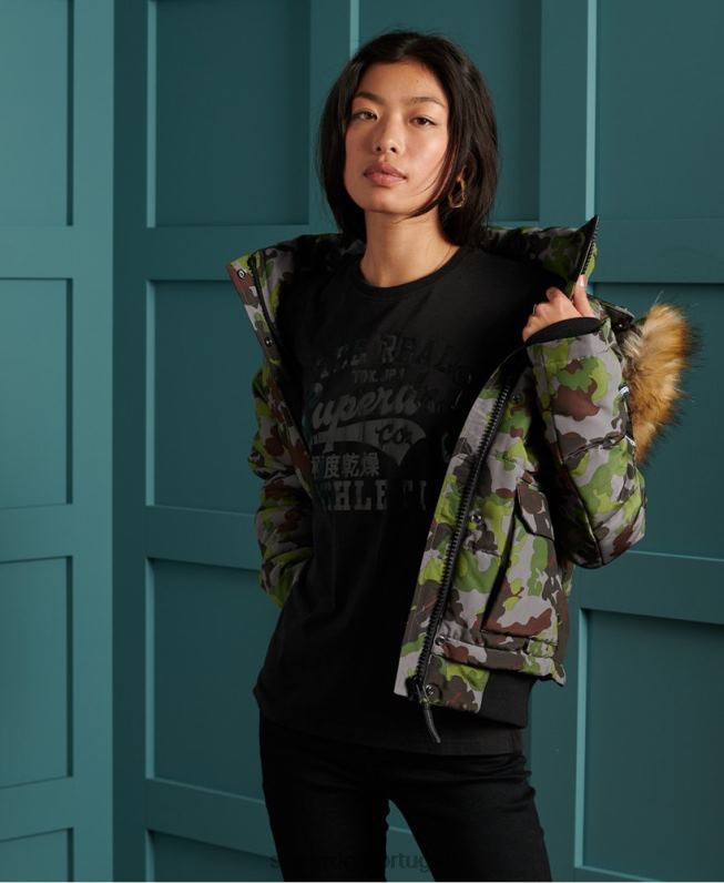 camiseta preta mulheres preto roupas Superdry 2208H2862