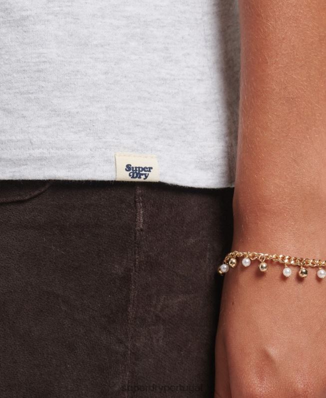 camiseta raglan reciclada mulheres cinza roupas Superdry 2208H6225