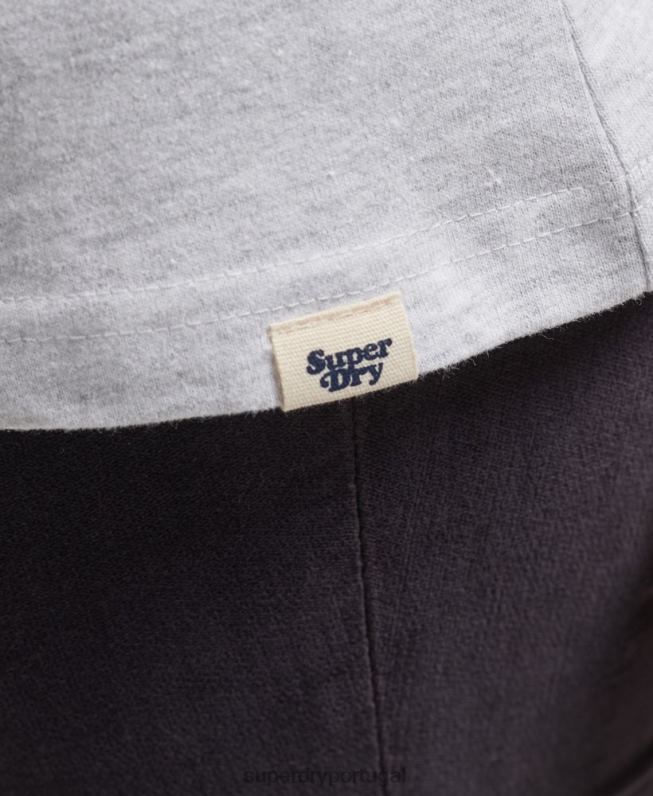 camiseta raglan reciclada mulheres cinza roupas Superdry 2208H6237