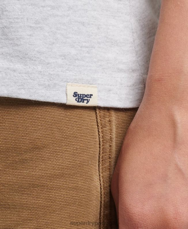 camiseta raglan reciclada mulheres cinza roupas Superdry 2208H6287