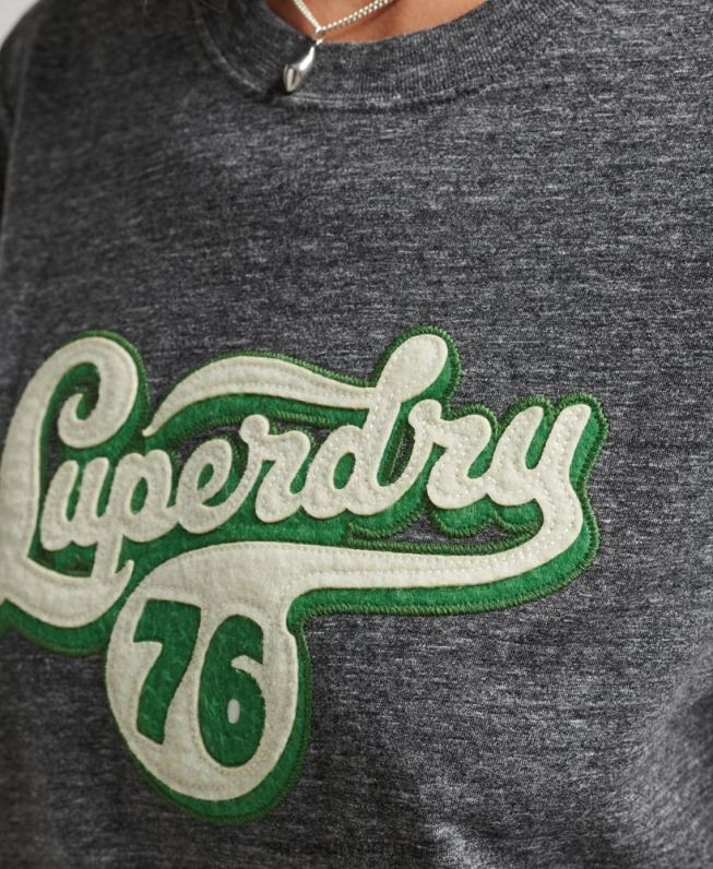 camiseta roteiro nostalgia mulheres cinza escuro roupas Superdry 2208H2800