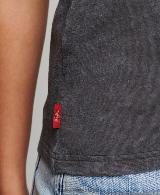 camiseta skinny vintage merch store mulheres preto roupas Superdry 2208H2708