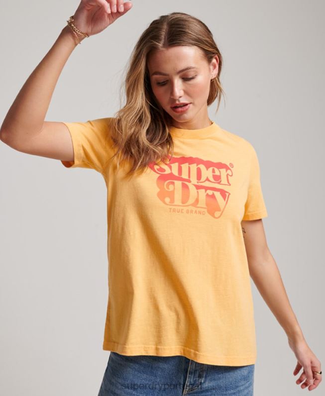 camiseta sombra vintage mulheres amarelo roupas Superdry 2208H2267