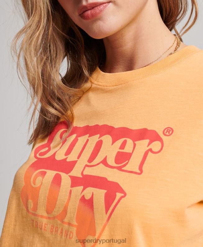 camiseta sombra vintage mulheres amarelo roupas Superdry 2208H2267
