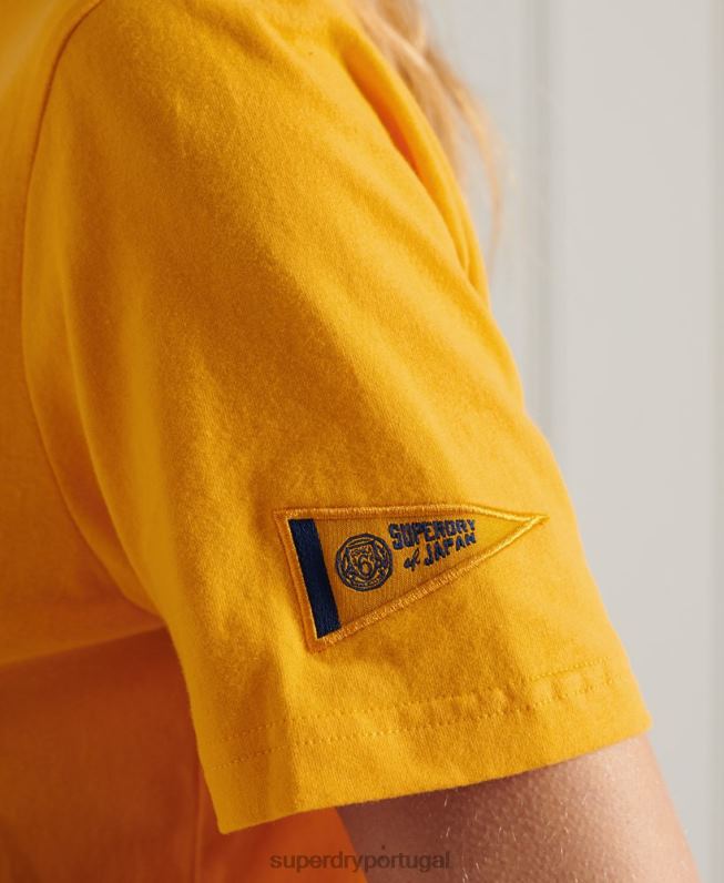 camiseta união atlética universitária mulheres ouro roupas Superdry 2208H2795