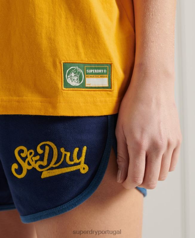camiseta união atlética universitária mulheres ouro roupas Superdry 2208H2795