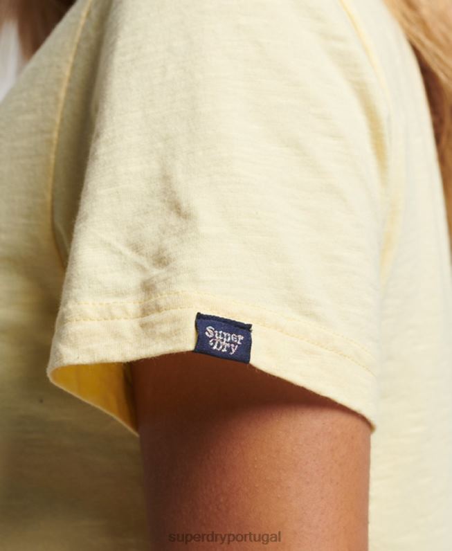camiseta vintage arco-íris mulheres amarelo roupas Superdry 2208H2178
