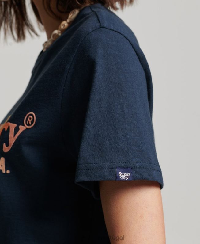 camiseta vintage arco-íris mulheres marinha roupas Superdry 2208H2286