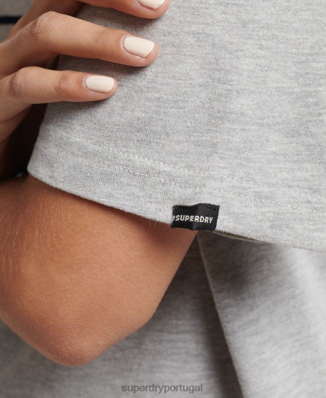 camiseta vintage com logo arco-íris mulheres cinza roupas Superdry 2208H6261