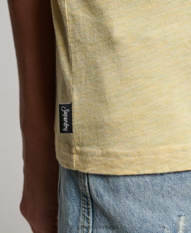 camiseta vintage com logo em relevo mulheres amarelo roupas Superdry 2208H2279