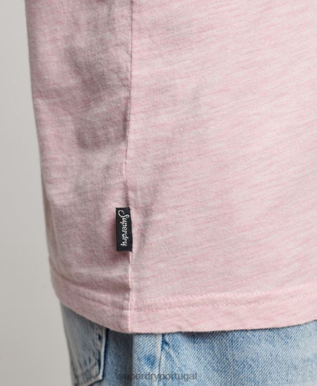 camiseta vintage com logo em relevo mulheres rosa roupas Superdry 2208H2647