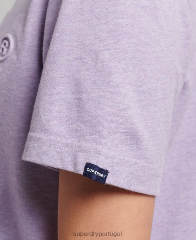 camiseta vintage com logo em relevo mulheres roxo roupas Superdry 2208H2652