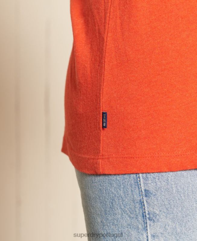 camiseta vintage com logo vintage de algodão orgânico mulheres laranja roupas Superdry 2208H6297