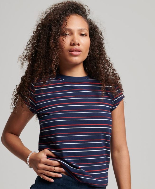 camiseta vintage cortada mulheres marinha roupas Superdry 2208H6197
