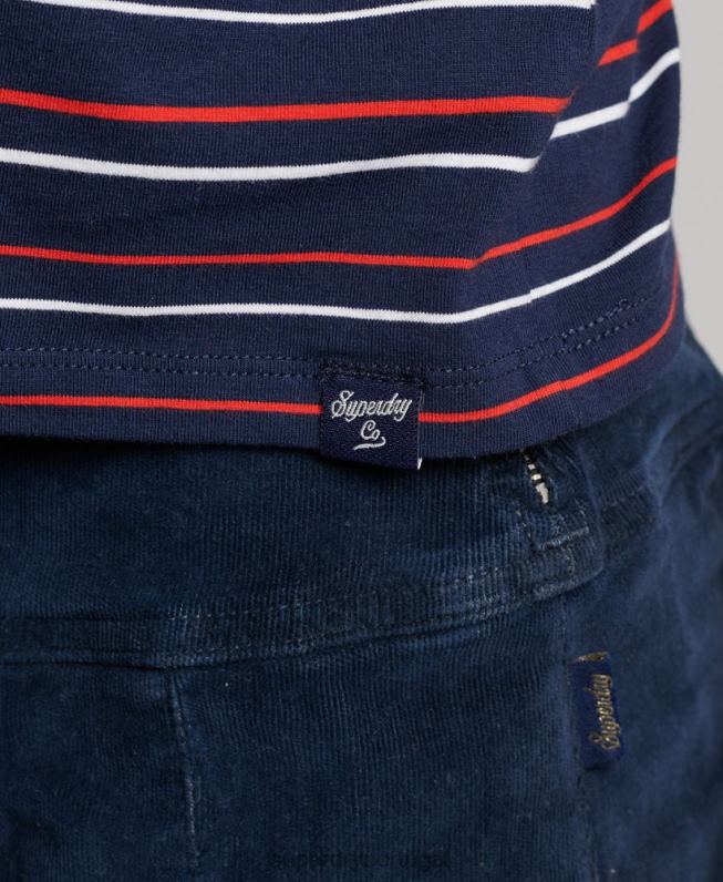 camiseta vintage cortada mulheres marinha roupas Superdry 2208H6197