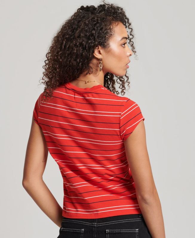 camiseta vintage cortada mulheres vermelho roupas Superdry 2208H6195