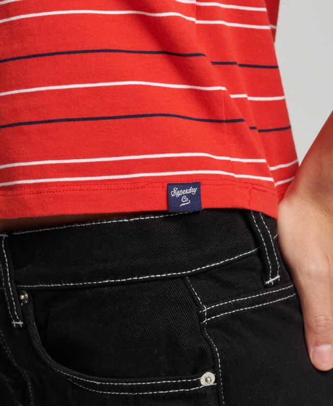 camiseta vintage cortada mulheres vermelho roupas Superdry 2208H6195