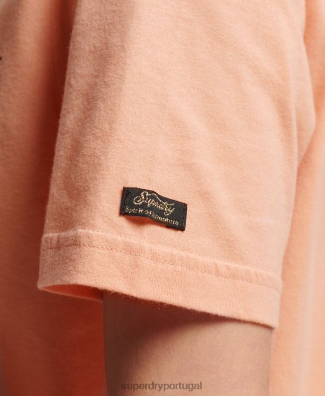 camiseta vintage japonesa com estampa de logotipo mulheres laranja roupas Superdry 2208H2679