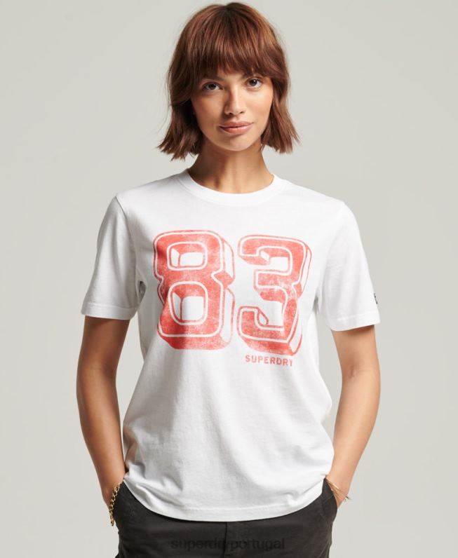 camiseta vintage minha geração mulheres branco roupas Superdry 2208H2845