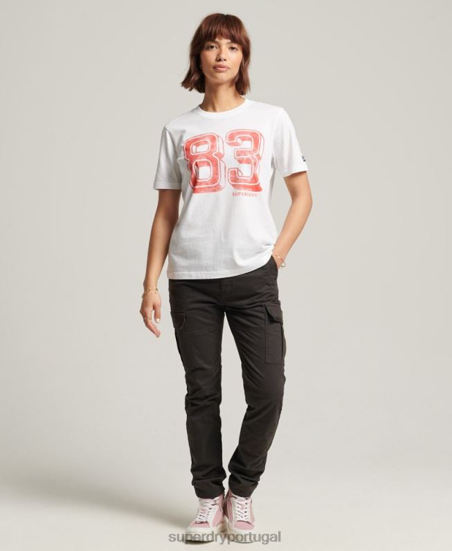 camiseta vintage minha geração mulheres branco roupas Superdry 2208H2845