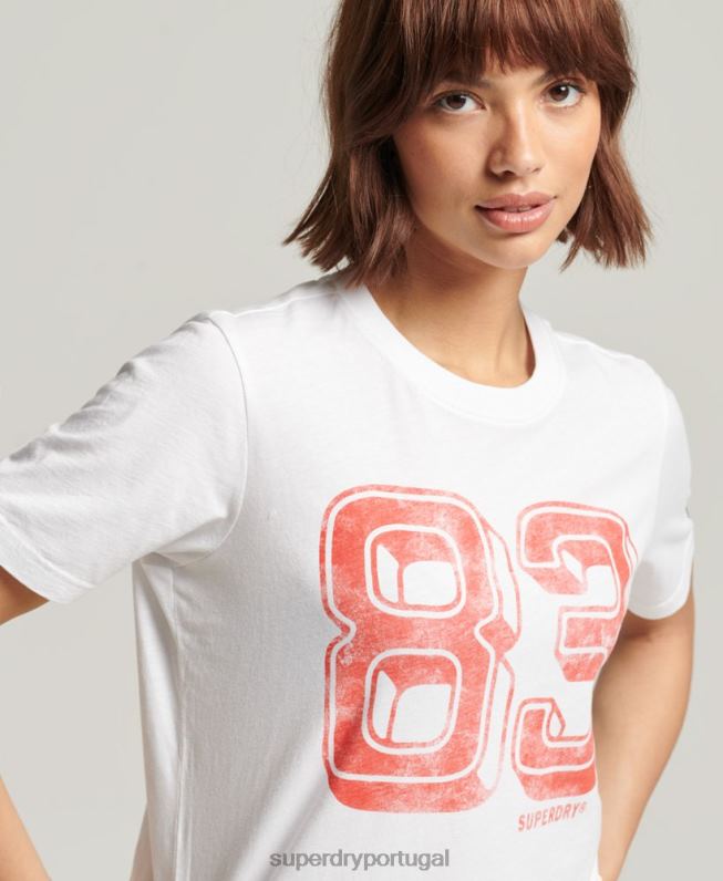 camiseta vintage minha geração mulheres branco roupas Superdry 2208H2845