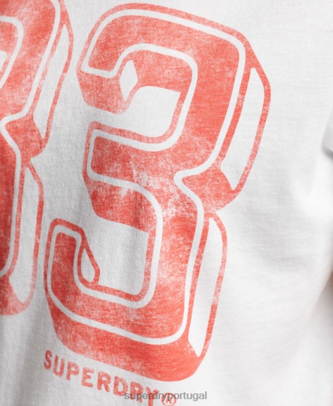 camiseta vintage minha geração mulheres branco roupas Superdry 2208H2845