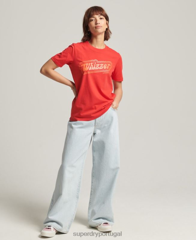 camiseta vintage minha geração mulheres vermelho roupas Superdry 2208H2757
