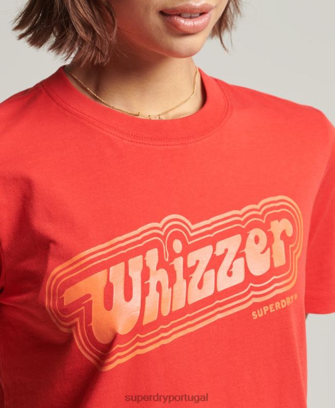 camiseta vintage minha geração mulheres vermelho roupas Superdry 2208H2757