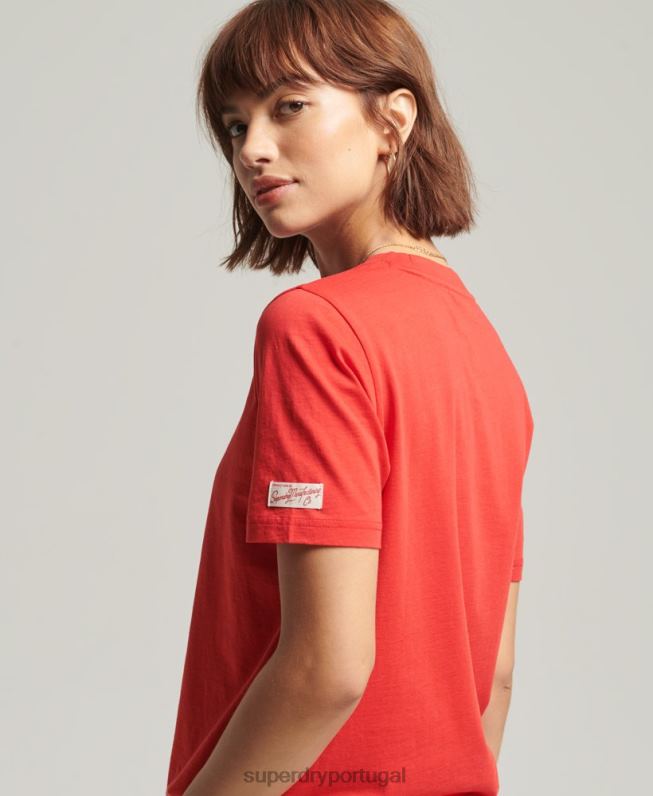 camiseta vintage minha geração mulheres vermelho roupas Superdry 2208H2757