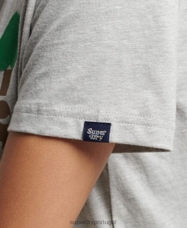 camiseta vintage nostalgia mulheres cinza roupas Superdry 2208H2712
