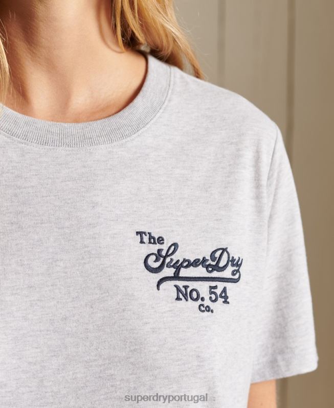orgulho na camiseta artesanal mulheres cinza claro roupas Superdry 2208H6243
