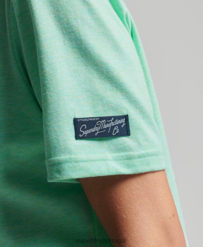 orgulho vintage em t-shirt artesanal mulheres verde roupas Superdry 2208H2758