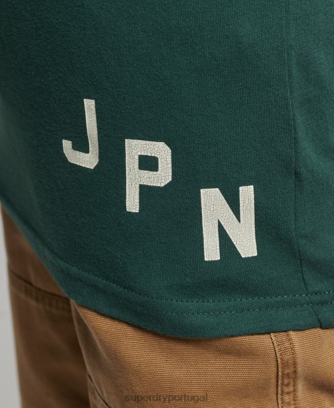 t-shirt clássica de atletismo de ajuste solto mulheres verde roupas Superdry 2208H6762