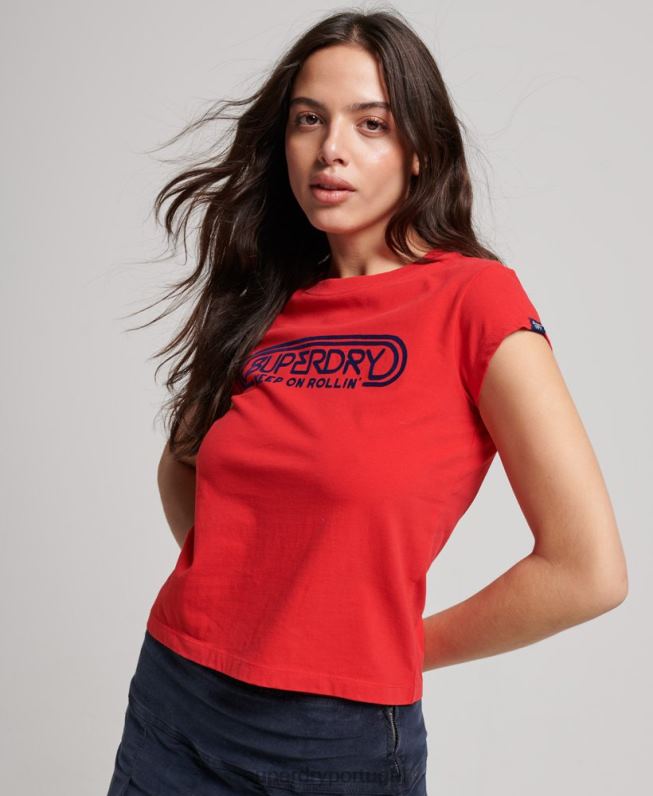 t-shirt roll with it vintage mulheres vermelho roupas Superdry 2208H2649