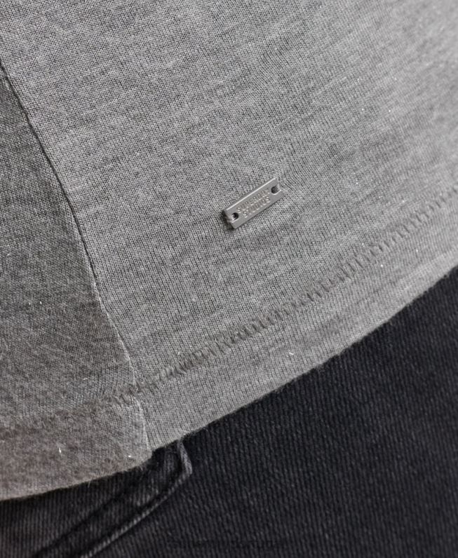 top manga longa com decote v mulheres cinza roupas Superdry 2208H6736