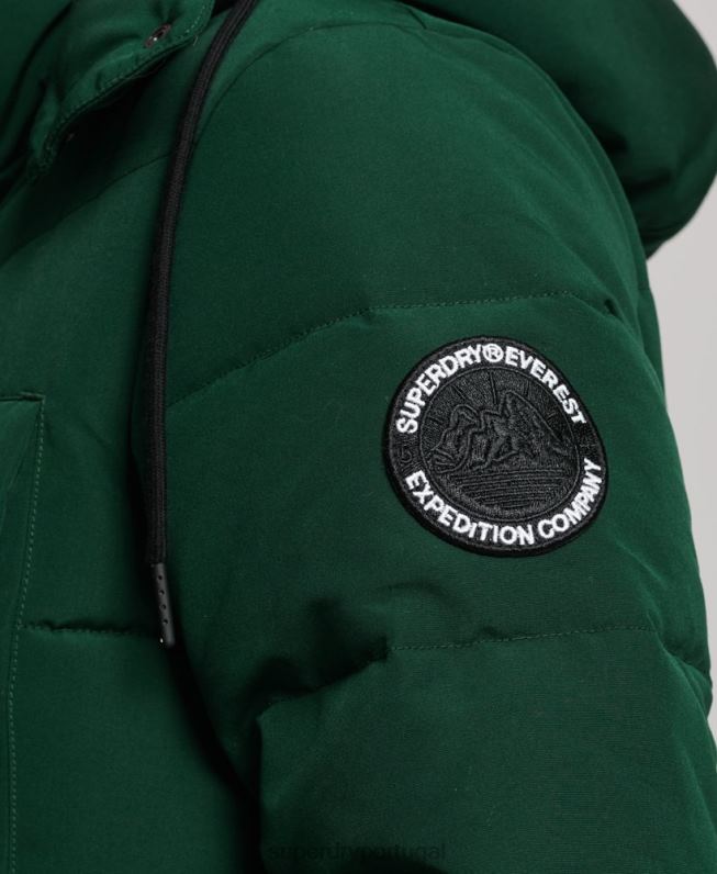Everest longline puffer coat mulheres verde roupas Superdry 2208H3704