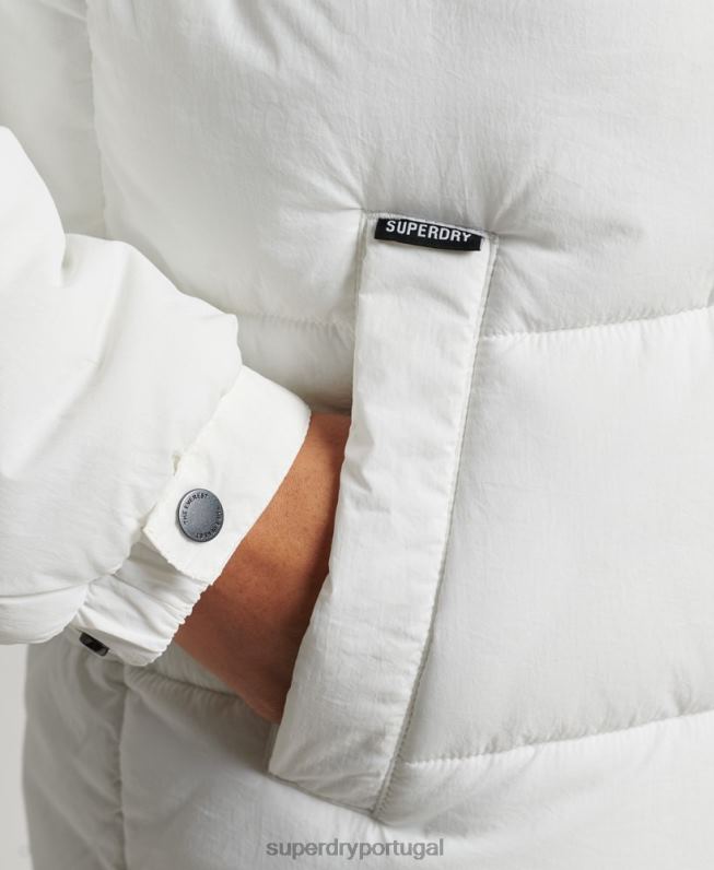 casaco acolchoado casulo expedição mulheres branco roupas Superdry 2208H3791