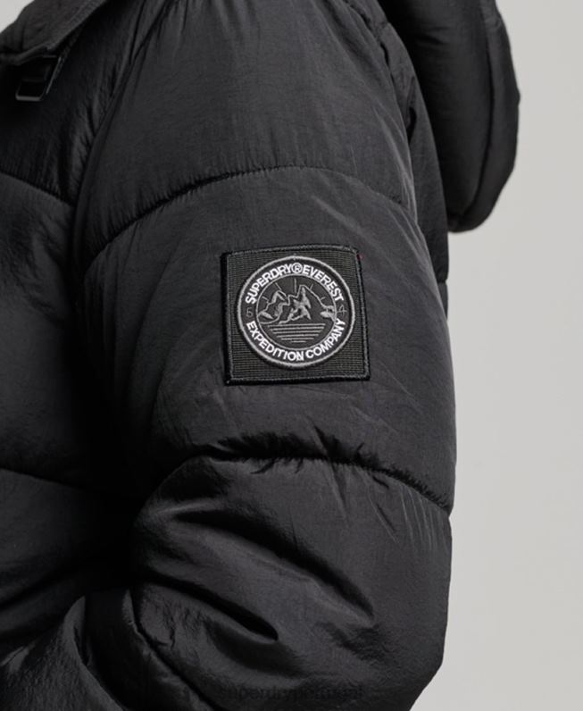 casaco acolchoado casulo expedição mulheres preto roupas Superdry 2208H3597