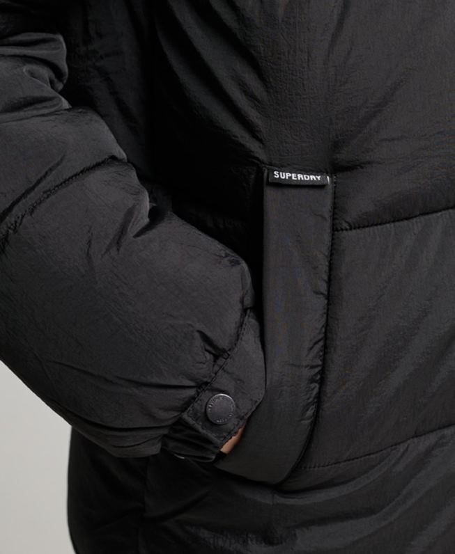 casaco acolchoado casulo expedição mulheres preto roupas Superdry 2208H3597