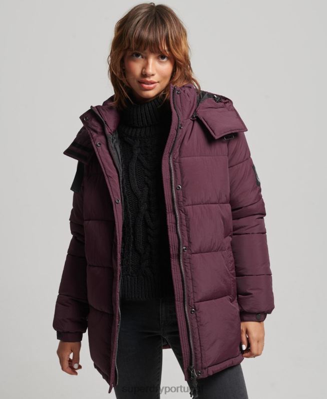 casaco acolchoado casulo expedição mulheres vermelho roupas Superdry 2208H3624