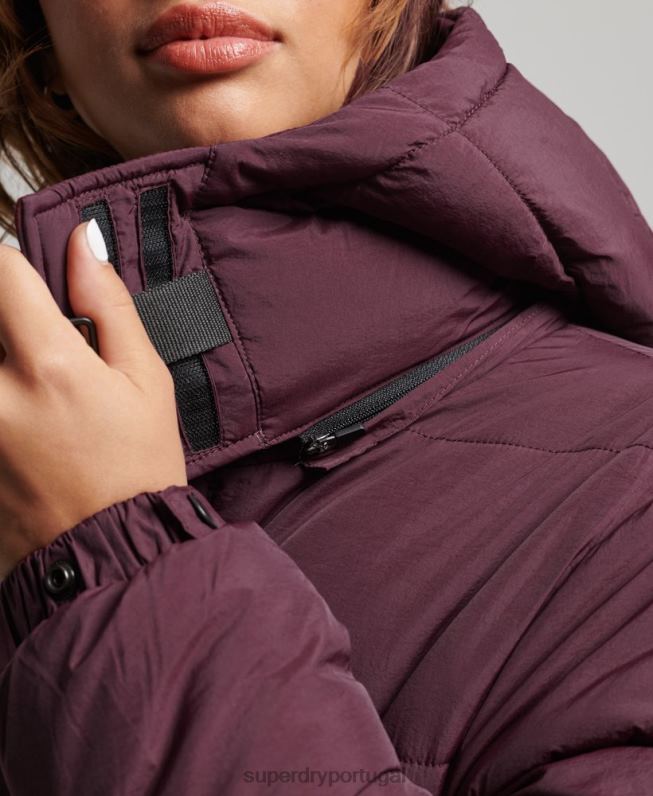 casaco acolchoado casulo expedição mulheres vermelho roupas Superdry 2208H3624