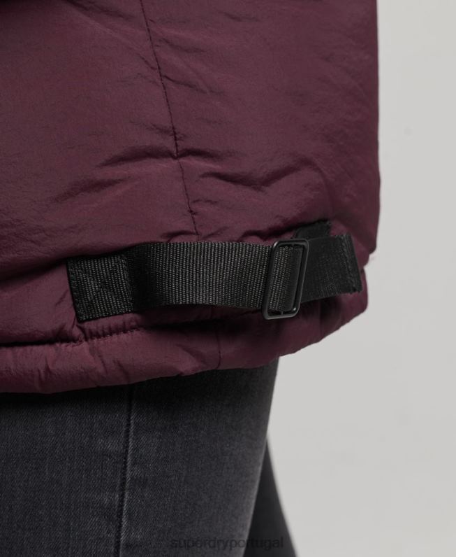 casaco acolchoado casulo expedição mulheres vermelho roupas Superdry 2208H3624