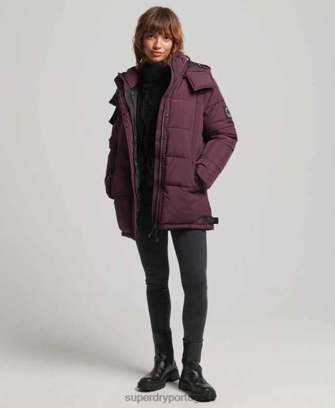 casaco acolchoado casulo expedição mulheres vermelho roupas Superdry 2208H3624