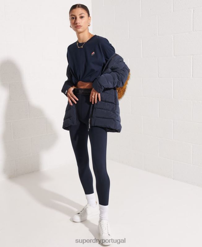 casaco alto ártico mulheres marinha roupas Superdry 2208H3646