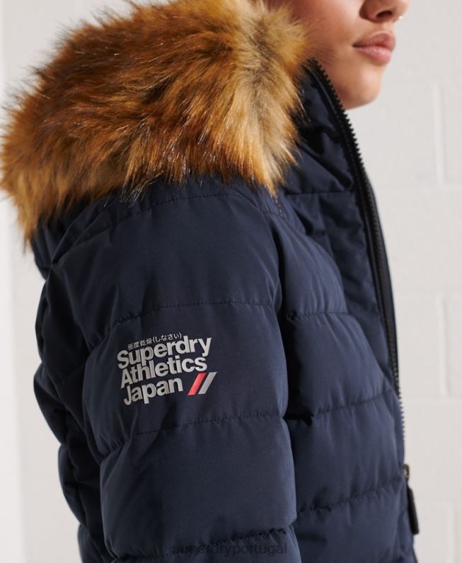 casaco alto ártico mulheres marinha roupas Superdry 2208H3646