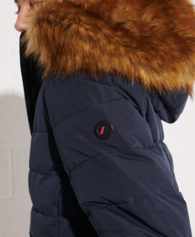 casaco alto ártico mulheres marinha roupas Superdry 2208H3646