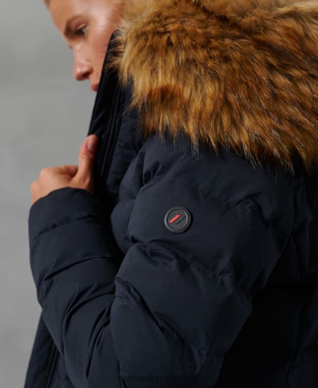casaco alto ártico mulheres marinha roupas Superdry 2208H5655